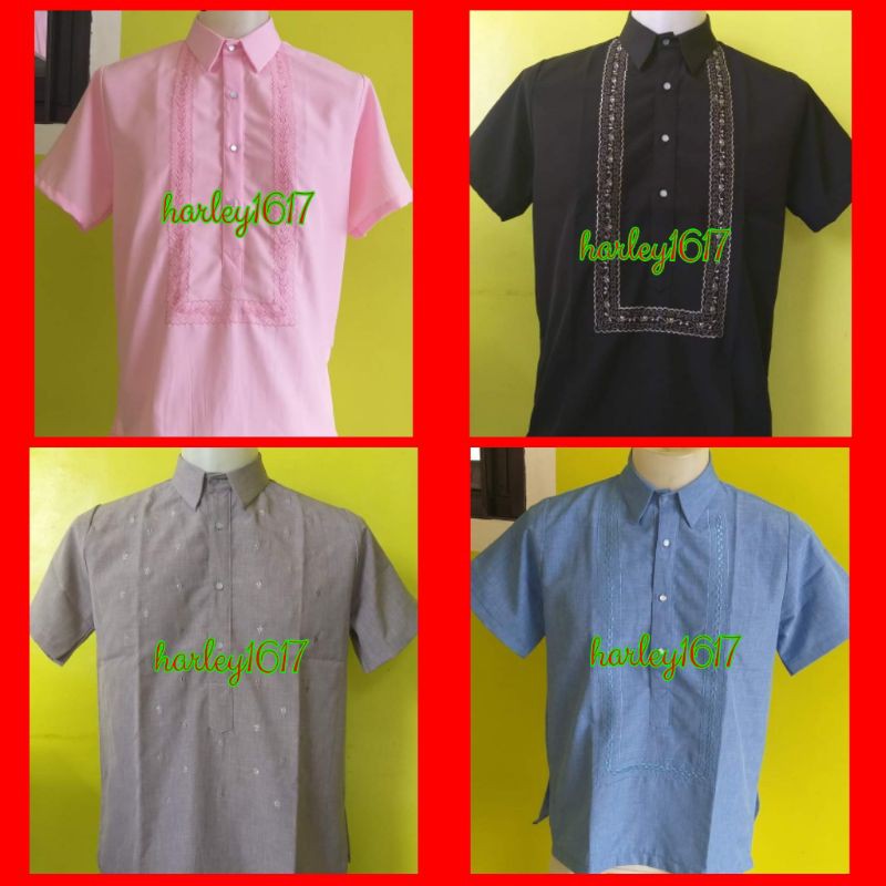 COD POLO BARONG PURE EMBROID OFFICE ATTIRE Shopee Philippines