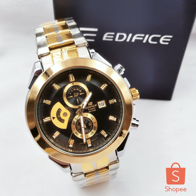 EDIFICE CASIO ANALOG GOLD DIAL JAPAN MOVEMENT FOR MEN Shopee