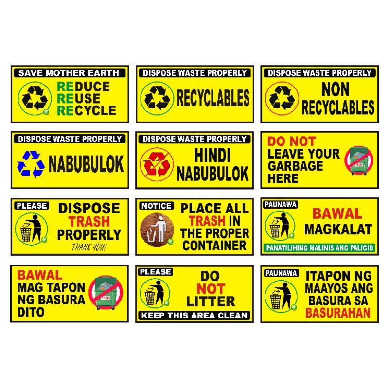 Waste Segregation Labels Waste Segregation Classroom Rules 44 Off