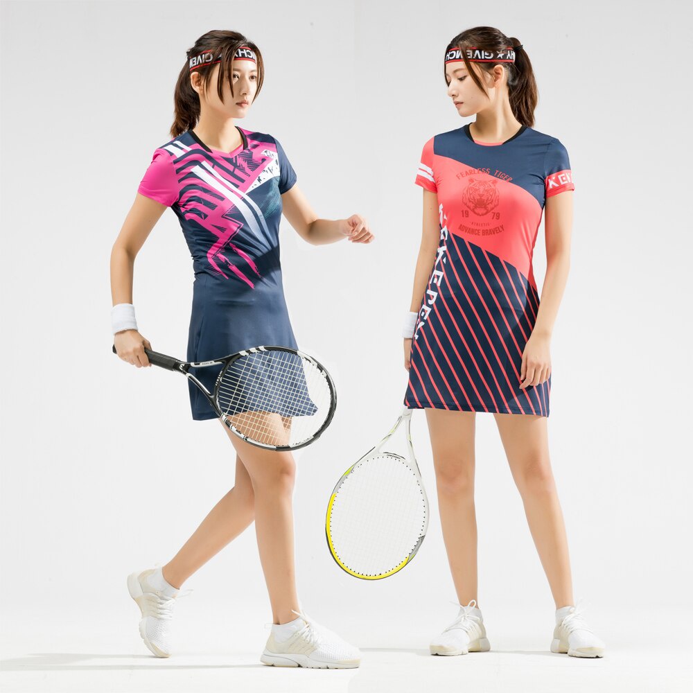Badminton Dress Shirt for Woman Girl Sports Dress + Inner Shorts Ladies  Tennis Dresses Shorts Female Gym Workout Sportswear