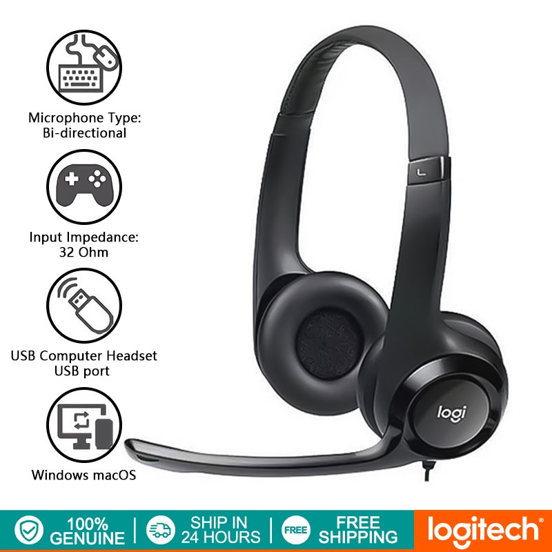 Logitech H390 Wired Headphones USB Computer Headset Noise