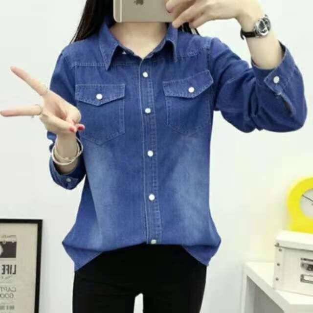 Denim polo outfit outlet female