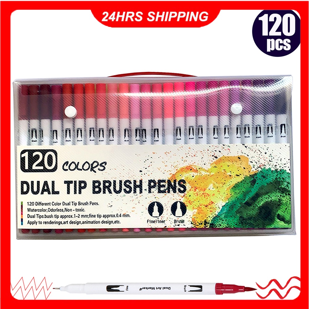 60 Colors Dual Brush Pens Art Markers Set Flexible Brush & 0.4mm Fineliner  Tips Watercolor Color Pens Perfect for Children Adults Artists Journaling  Drawing Sketching Coloring Calligraphy Hand Letter 