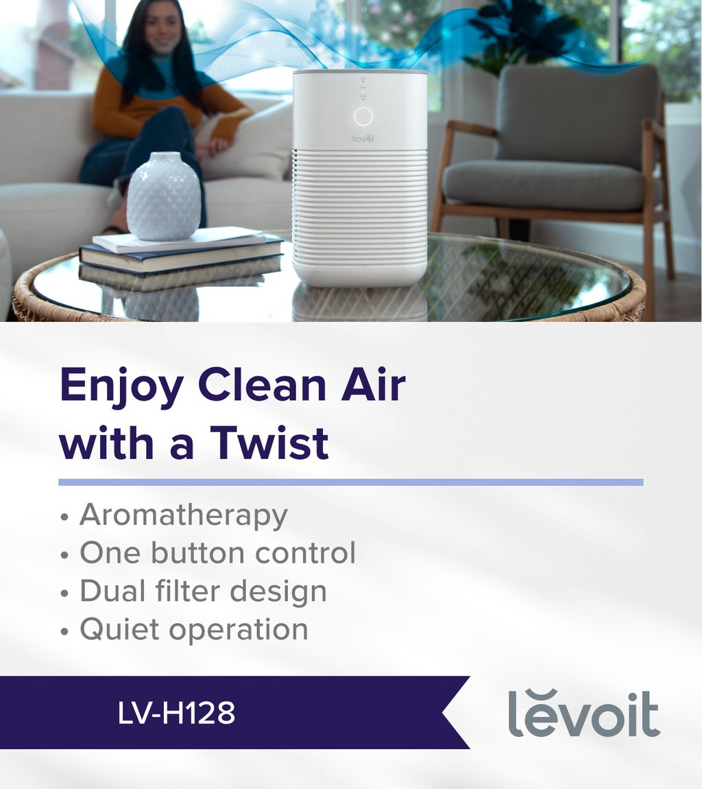 LEVOIT LV-H128 Portable Air Purifier - White True Hepa Dual Filter