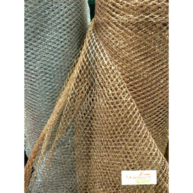 Silver GOLD GOLD Mesh Net Fabric