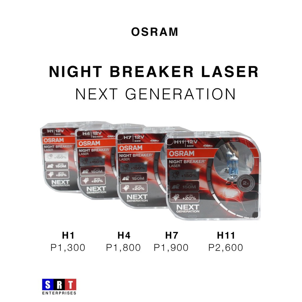 OSRAM Night Breaker Laser H1, H4, H7, H11 (NEXT GENERATION