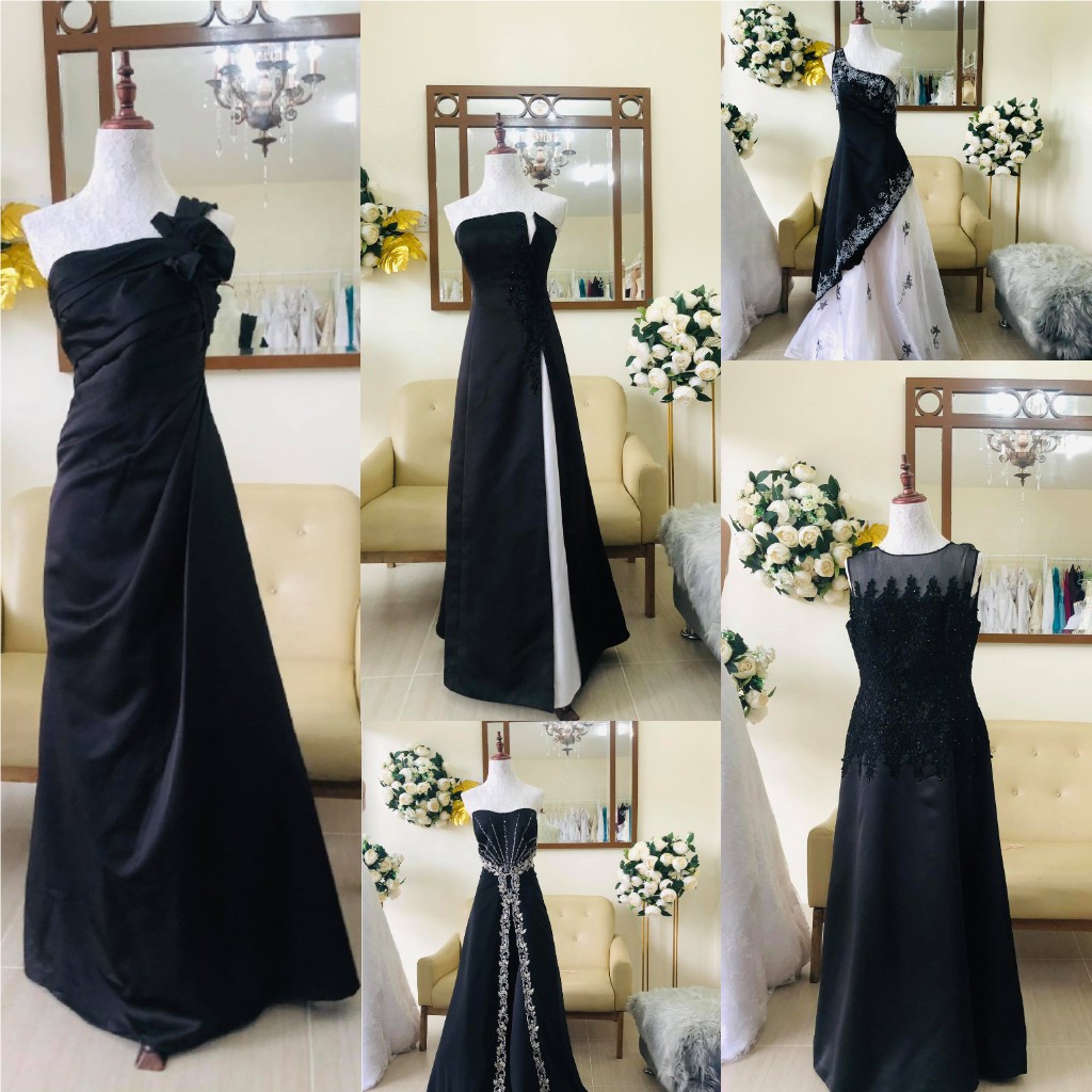 Simple black outlet gowns