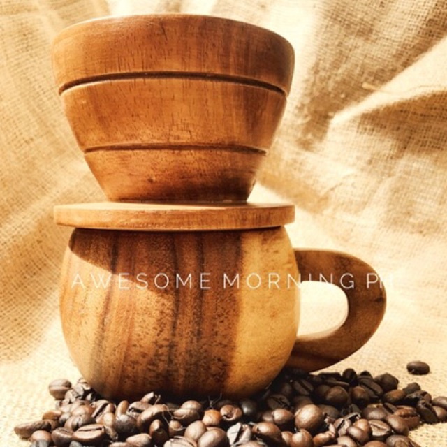 wooden coffee dripper