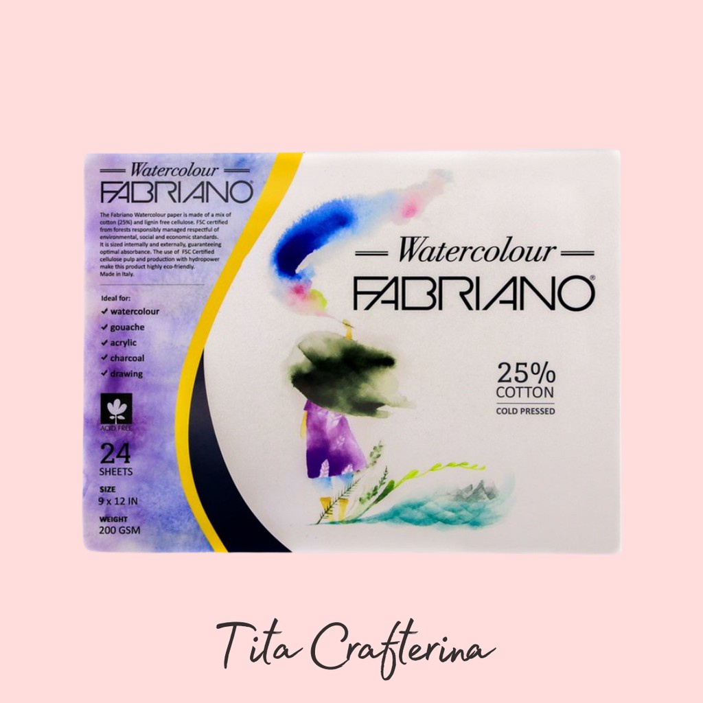 Fabriano Watercolor Paper - size 9x12, Pack of 10s