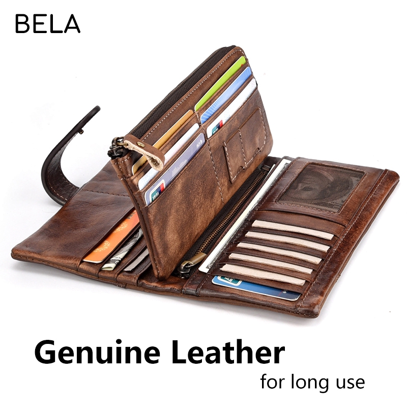 Mens long deals wallet leather