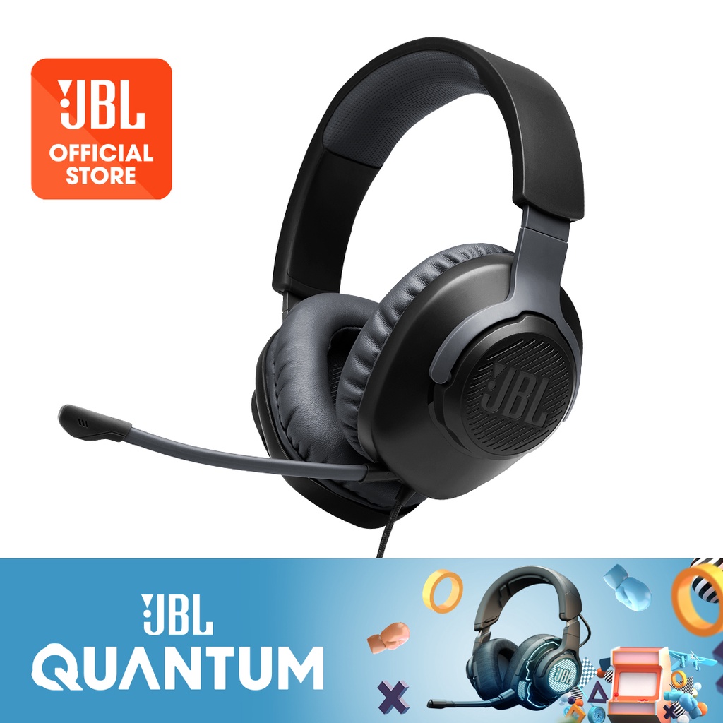 JBL Quantum 100 Wired Over-Ear Gaming Headphones - Black for sale online