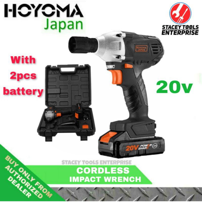 HOYOMA Cordless Impact Wrench HT CIW20V2B BL 20v with 2 battery