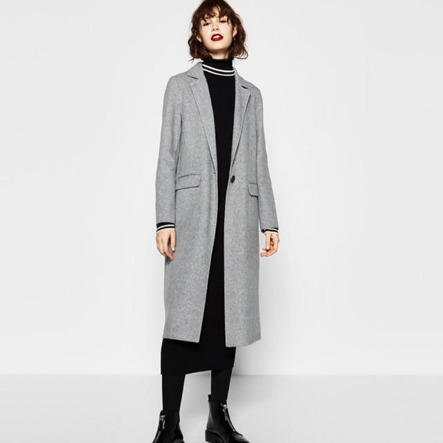 Grey trench coat on sale zara