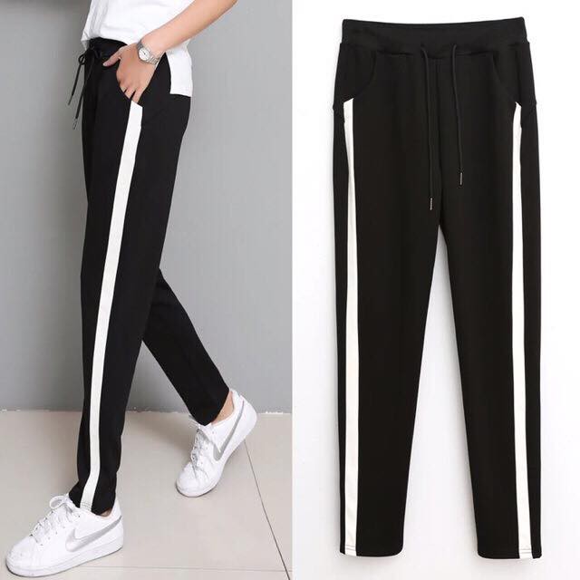 Jogger pants with store white lines