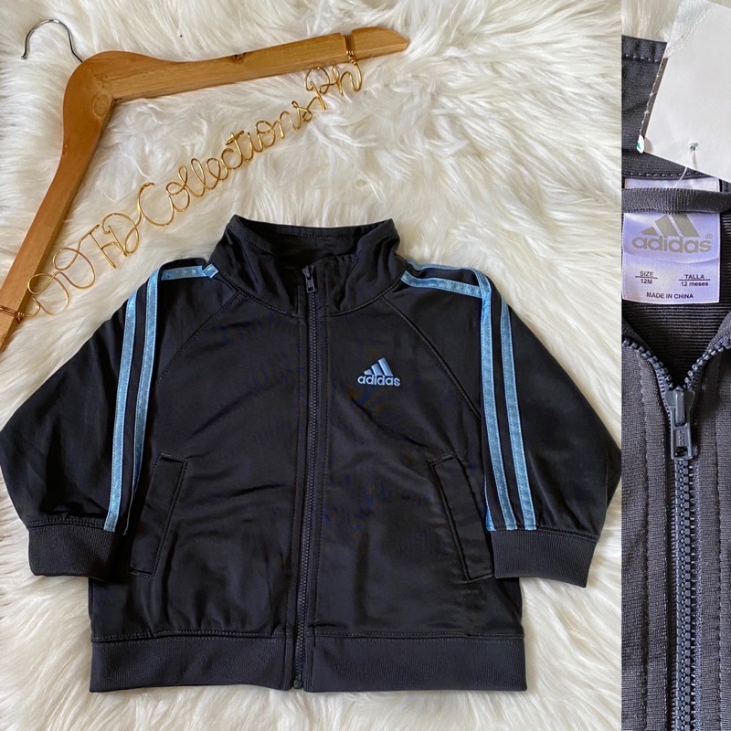 ORIGINAL ADIDAS TRACK JACKET GREY SKYBLUE FOR 1 2 years old