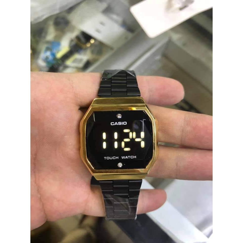 Casio Digital Watch Black Gold Silver Bronze Black x Gold