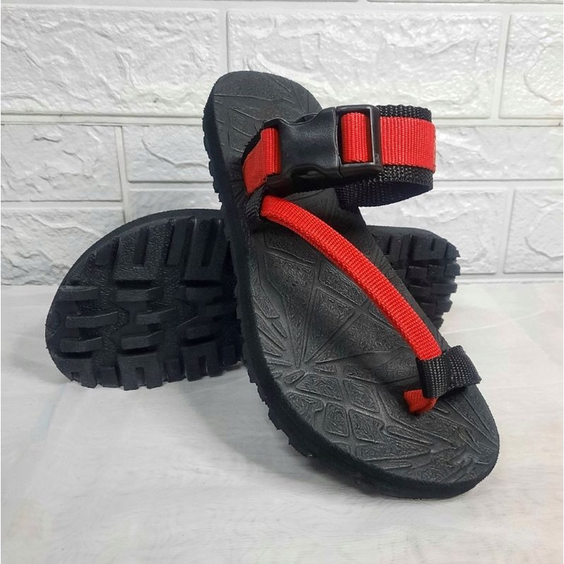 Red best sale hiking sandals