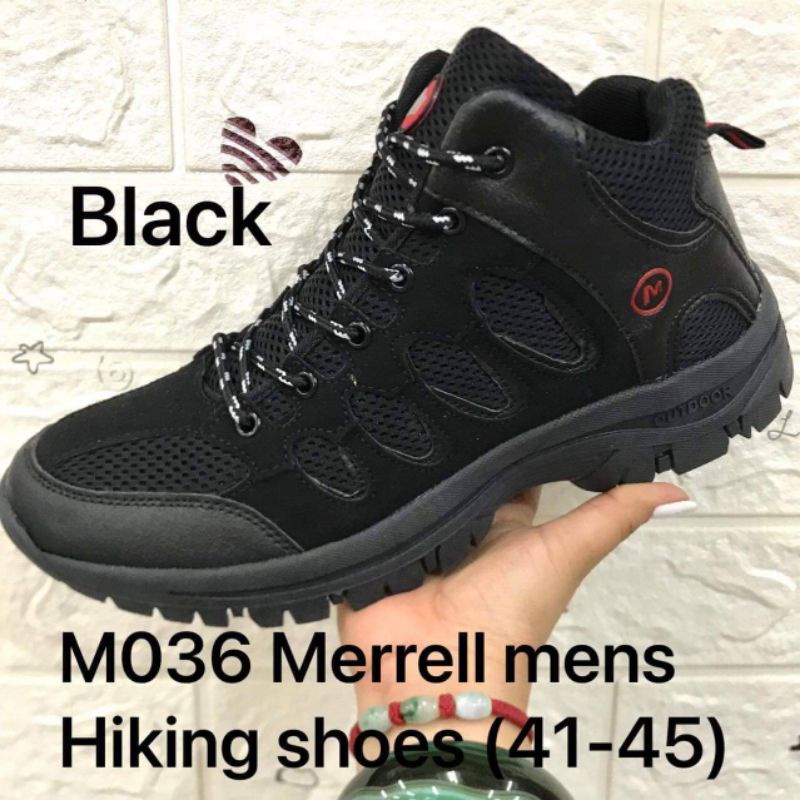 Merrell black hot sale work shoes