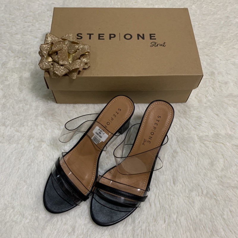 Step One Black Allision Mid Heels Sandals Shopee Philippines