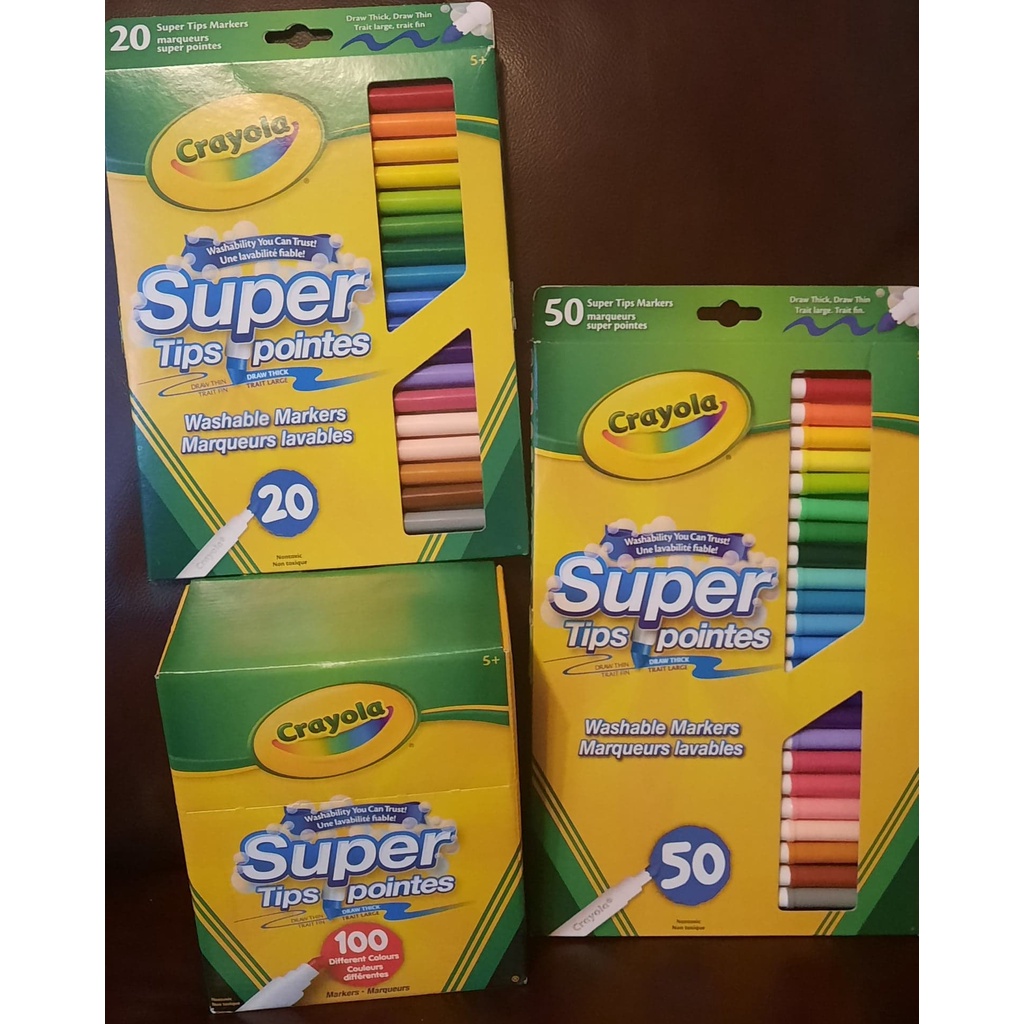 NEW and ORIGINAL - Crayola - Super Tips Washable Markers 20, 50 and 100  Pack