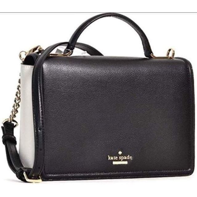 Kate spade sling bag black hot sale and white