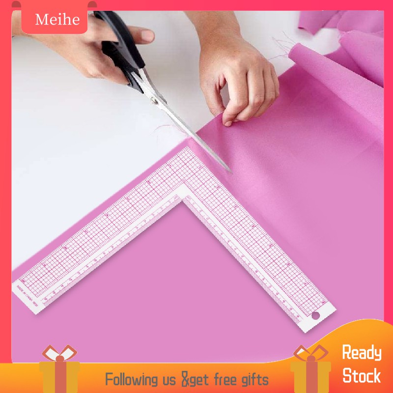 Ready Stock]Plastic L-Square Shape Ruler Curve Sewing Measure