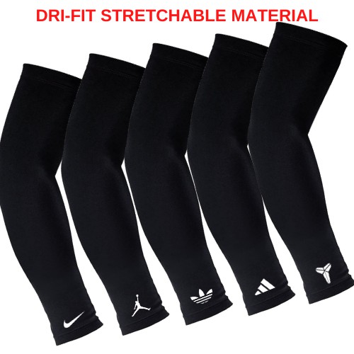 DRI-FIT SPORTS ARM SLEEVES ARM PROTECTION ARM COVER FROM  UV/SUN/DIRT/POLLUTION (BLACK) – 1 PAIR