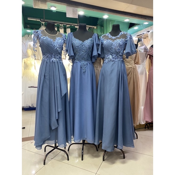 Dusty blue dress for mother of hot sale the bride