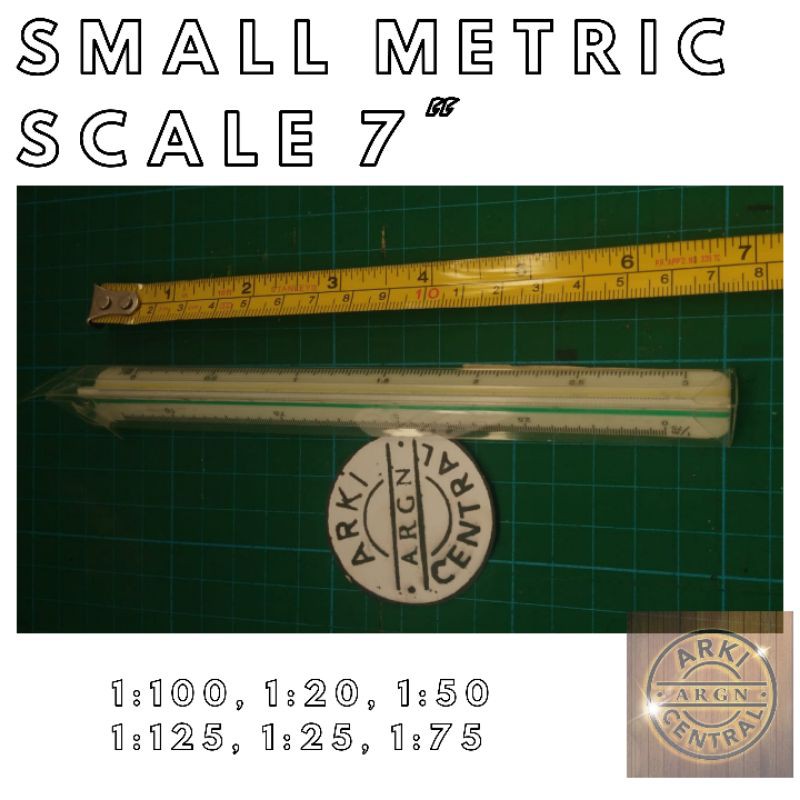 NEW ITEM! 7 METRIC SCALE SMALL 1:100, 1:20, 1:50, 1:125, 1:25, 1