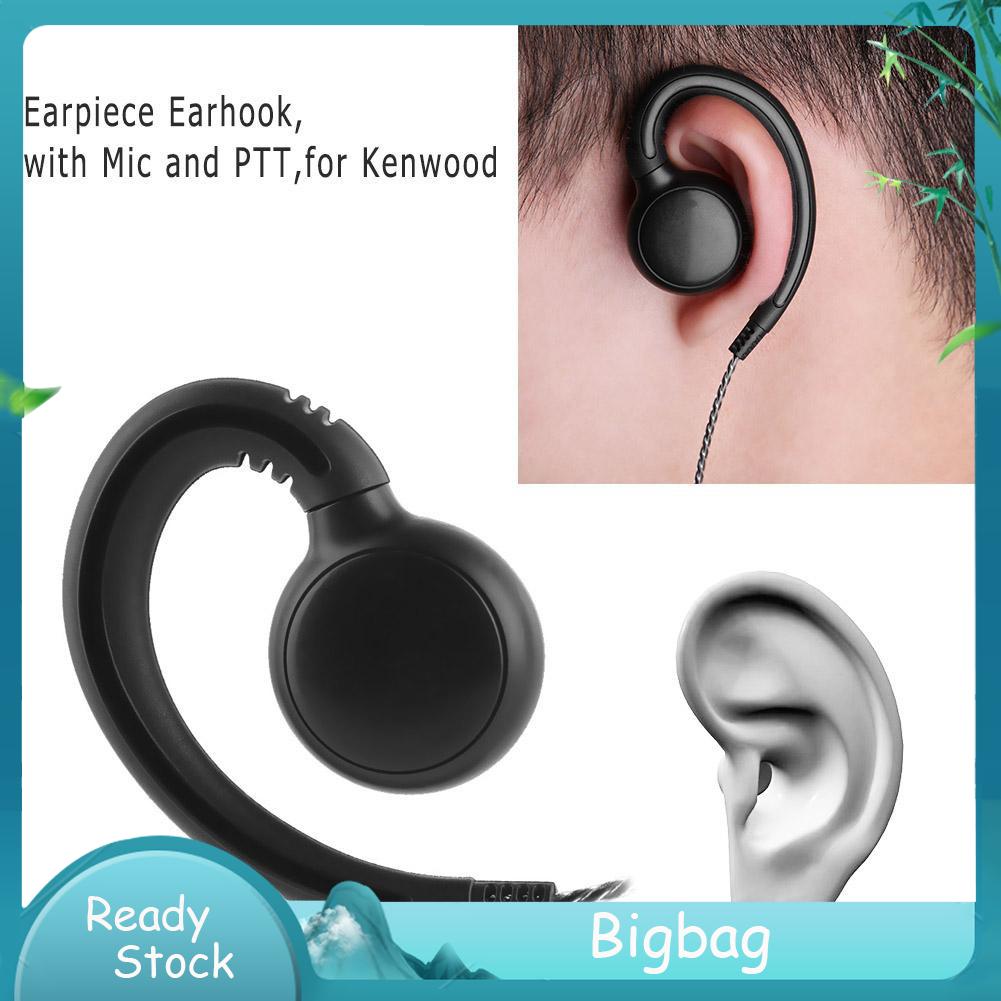 180 Swivel Sport Earpiece Earhook w Mic and PTT for Kenwood 2 Way