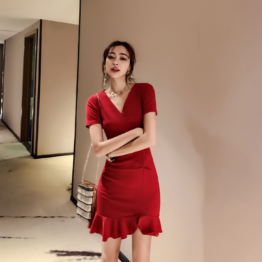 Shopee shop red dress