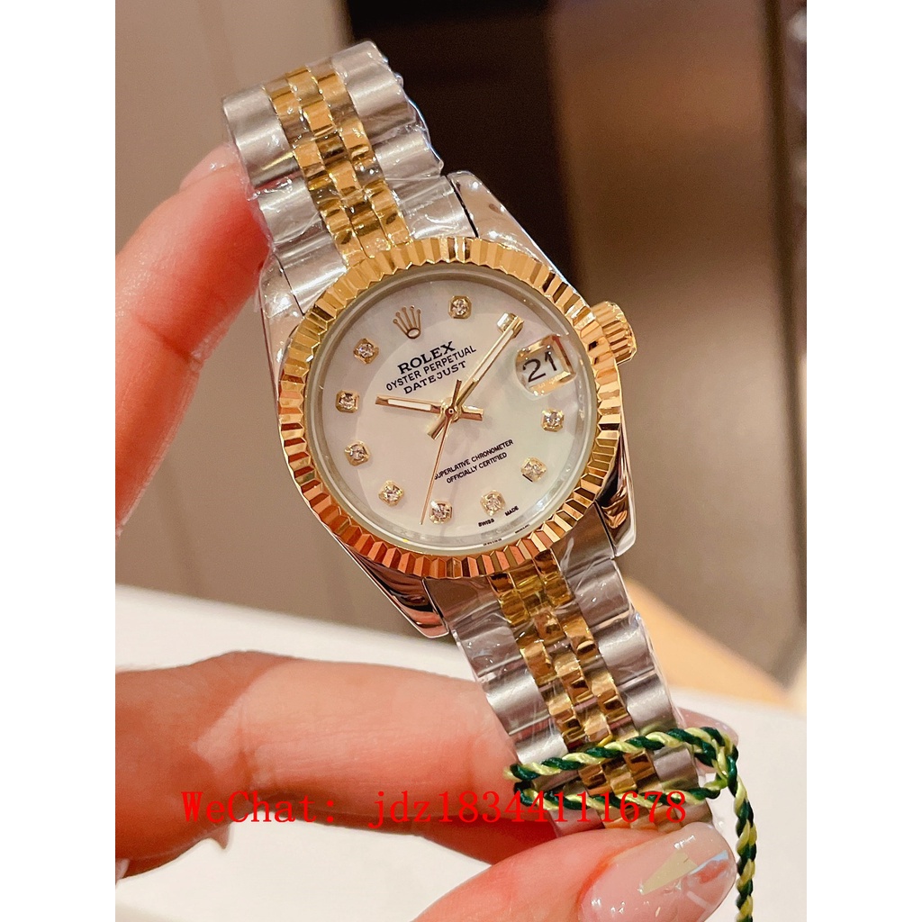 Rol ex Series Classic Women s Three Bead Steel Belt Automatic