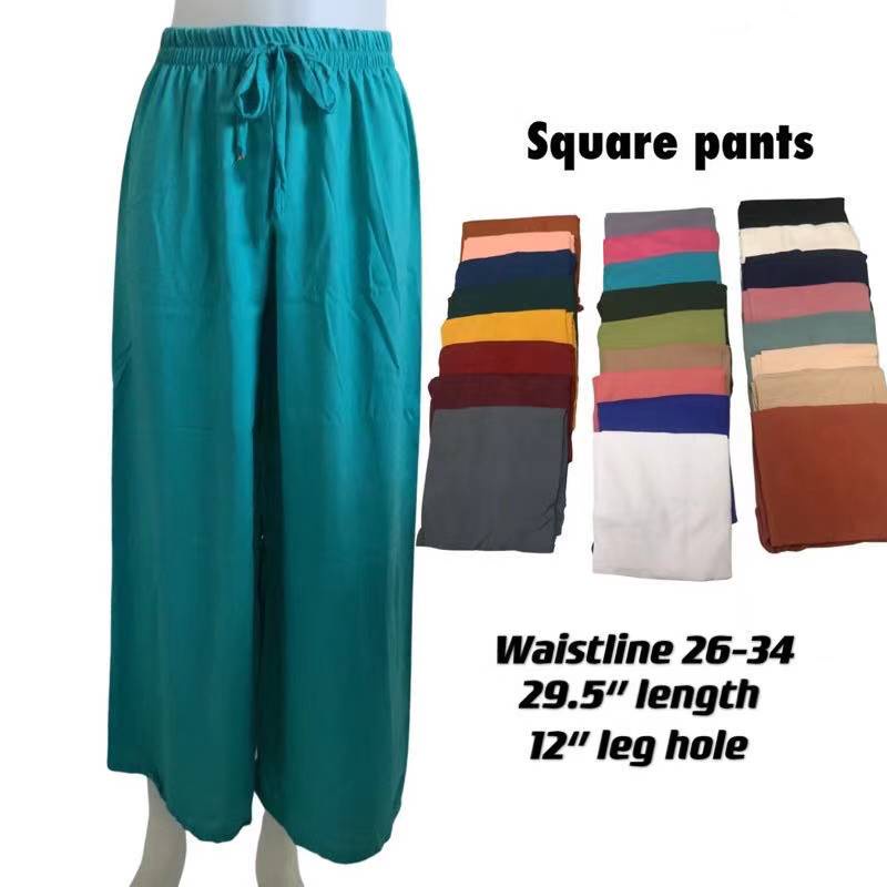CHALLIS Plain Square pants w/Pocket (CAN FIT UP TO XL)