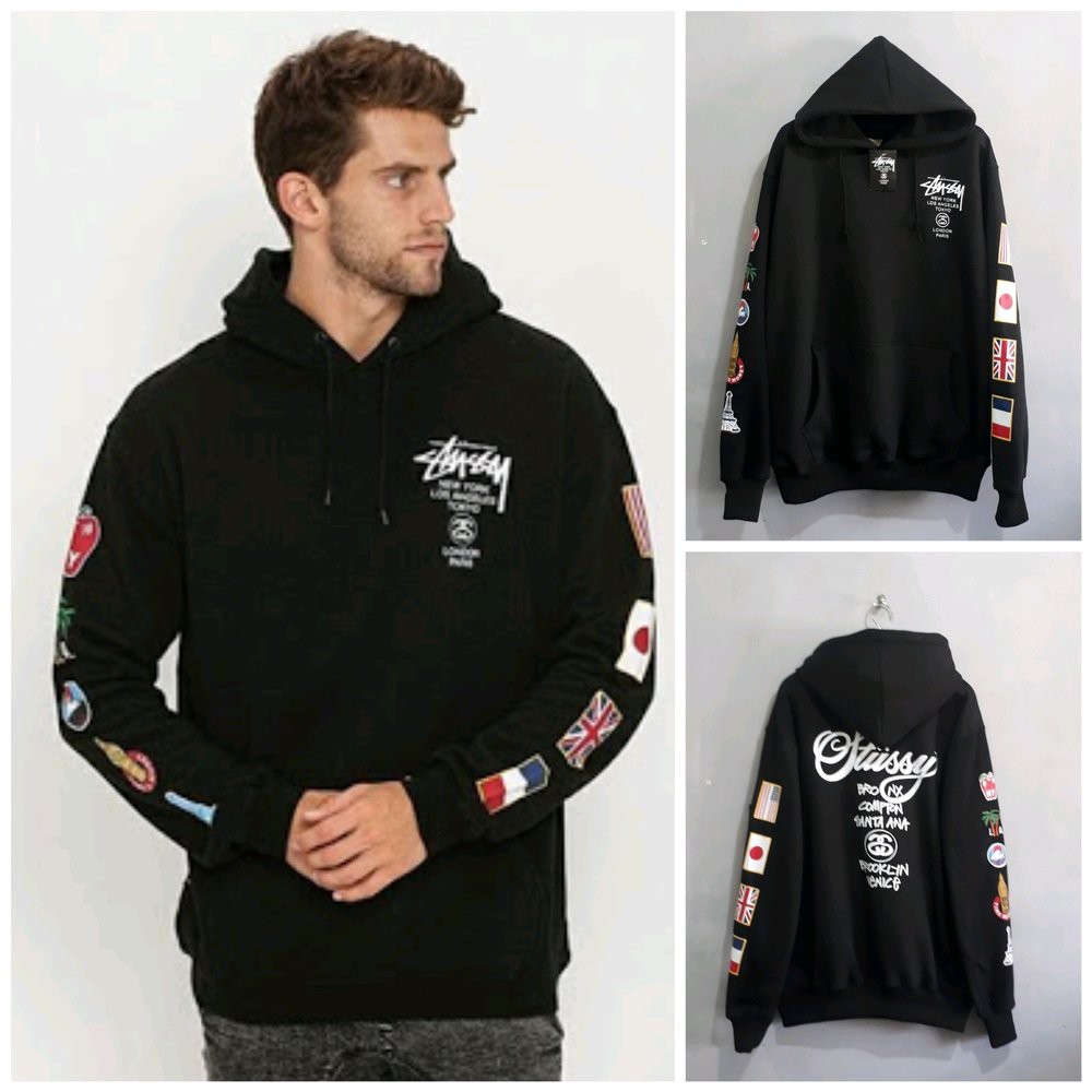 Stussy flag hoodie outlet