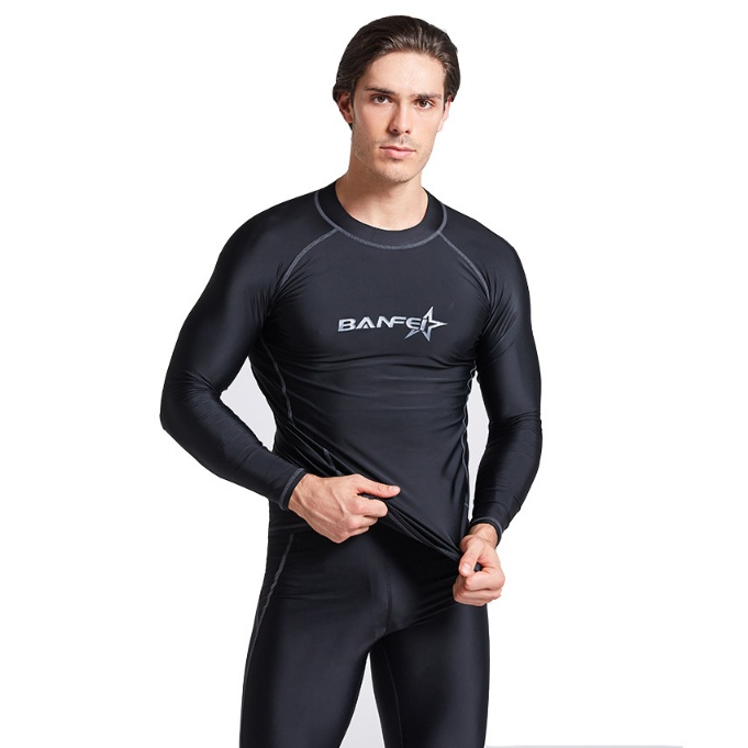 UPF50+ Men Lycra Surf T-shirt Long Sleeve Surfing Suit Sun-proof Uv Swim  Top Uv Protection Shirt Men Swiming Mens 5XL Rashguard For Swimming