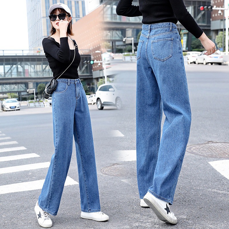 NEW ARRIVAL FASHION MOM JEANS wide leg high waist jeans woman korean style  boyfriend jeans for S-3XL
