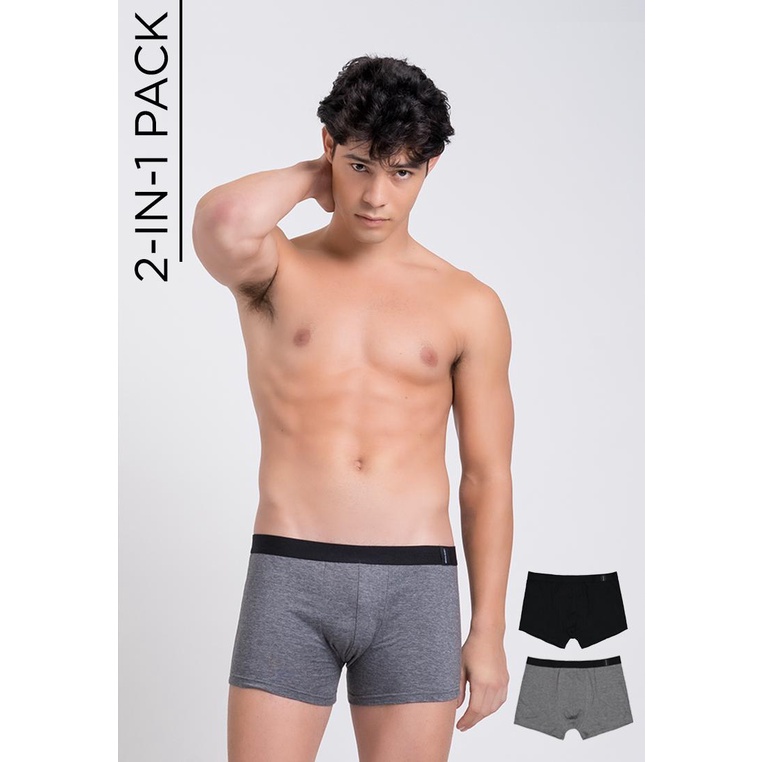 BENCH/ 2-in-1 Pack Boxer Brief - Black / Gray