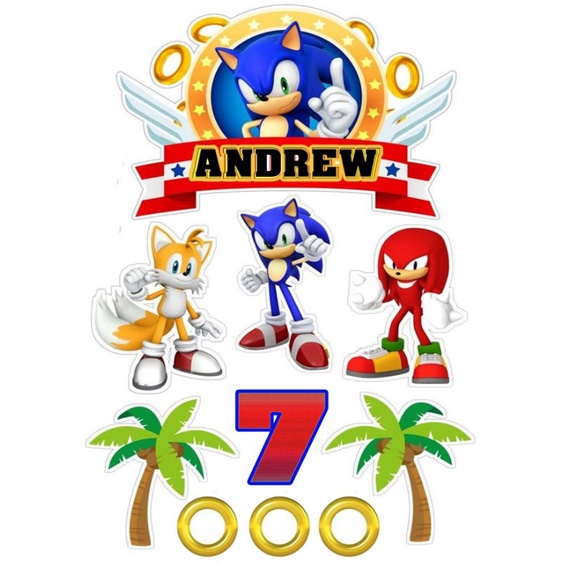 Sonic Free Printable Cake Toppers.