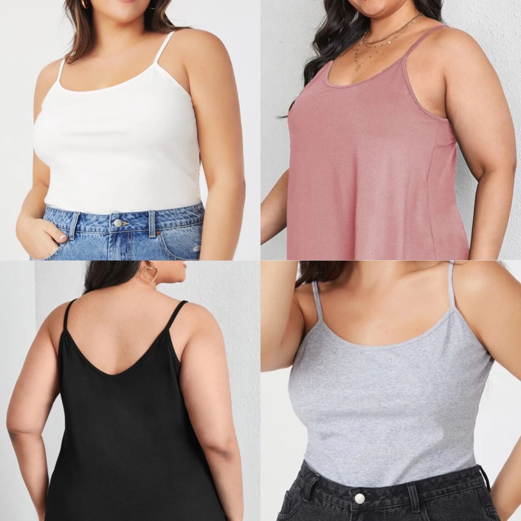 PLUS SIZE SANDO SPAGHETTI SLEEVELESS STRAP TOP! SALE!!