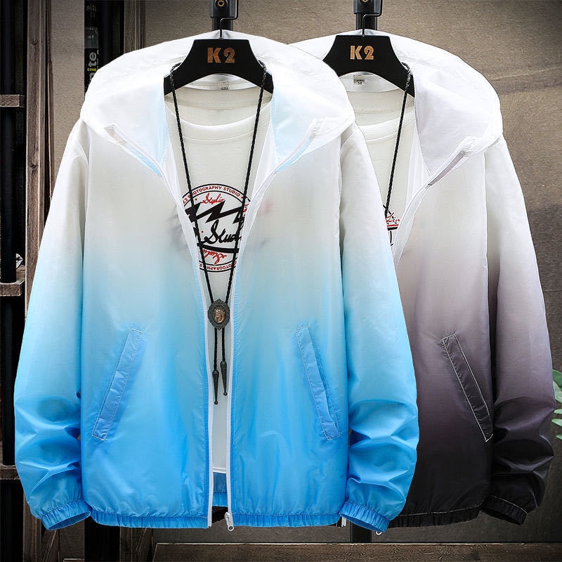 ☋Sun protection clothing men 2021 summer new fashion ice silk sun  protection clothing men s jacket t