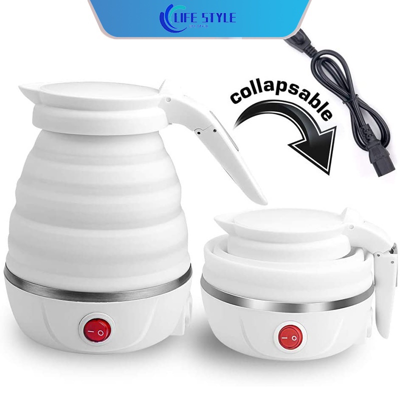 COD Silicone Travel Folding Electric Kettle 0.5 Liter Mini