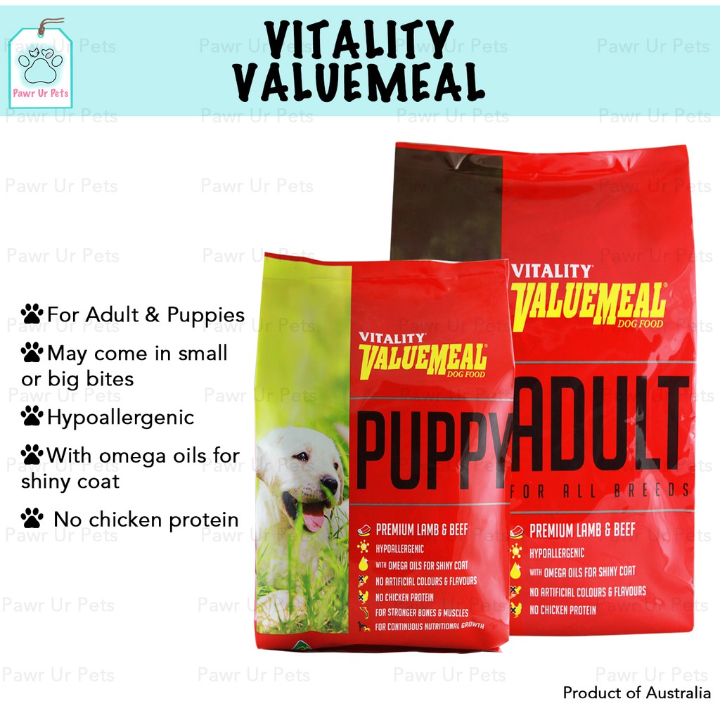 Vitality value clearance meal puppy ingredients