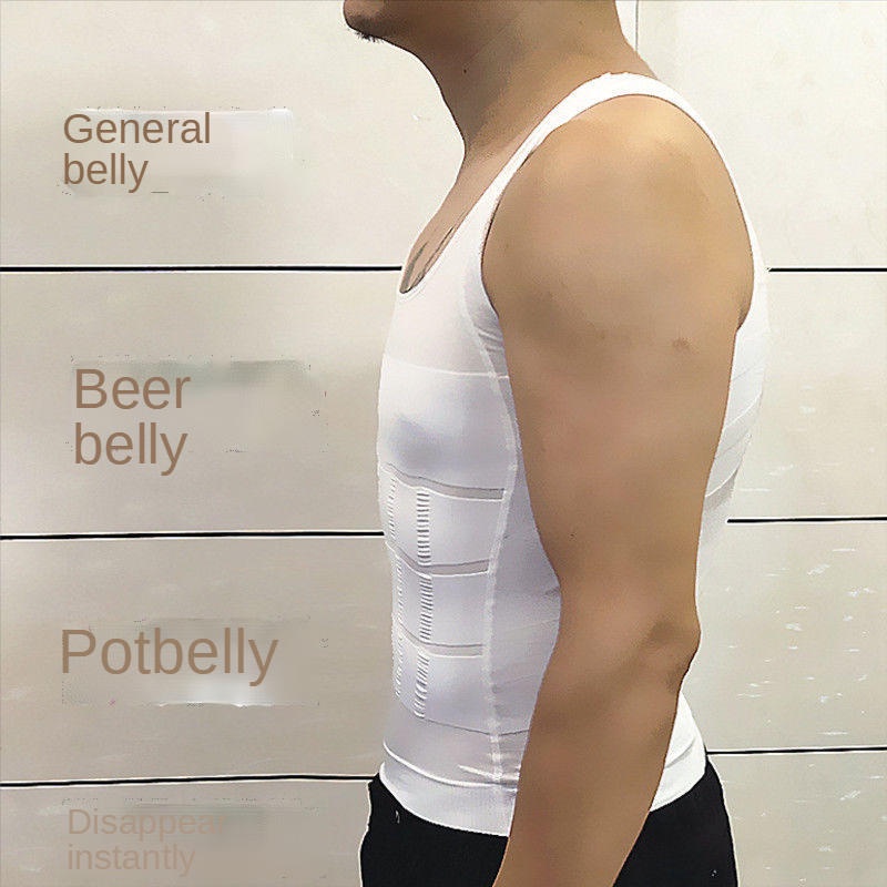 Men's Tight-waist Body Shaper tank top Thin Invisible Chest Cover Shaping  Fat Burning Body slimming Underwear shaper body shaperBeer Belly Reducing  Warm