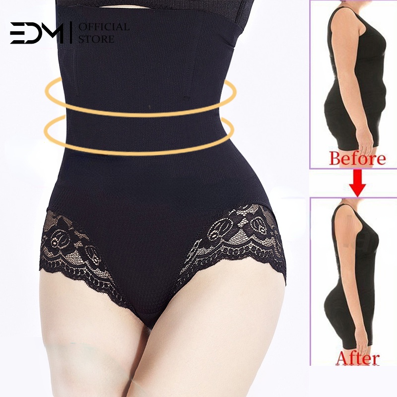 High Waist Trainer Lace Panties Women Body Shaper Sponge Underwear Sli