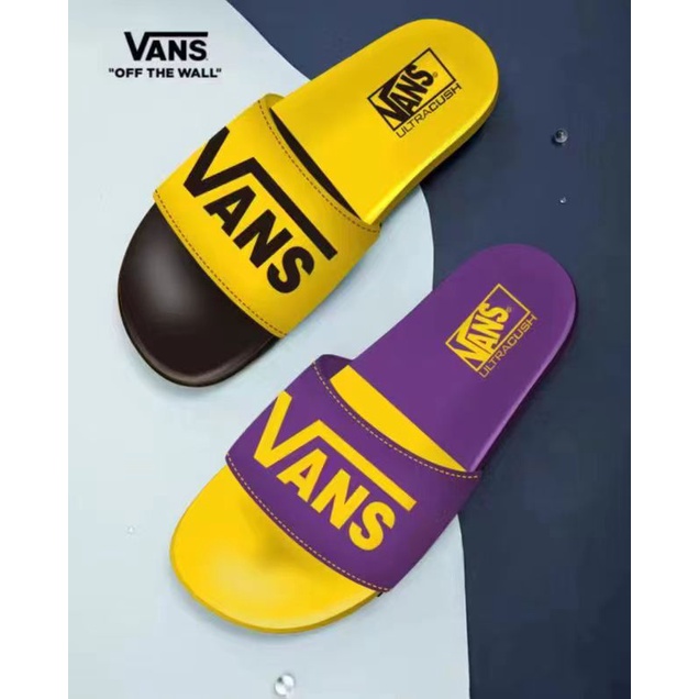 Vans sale slides yellow