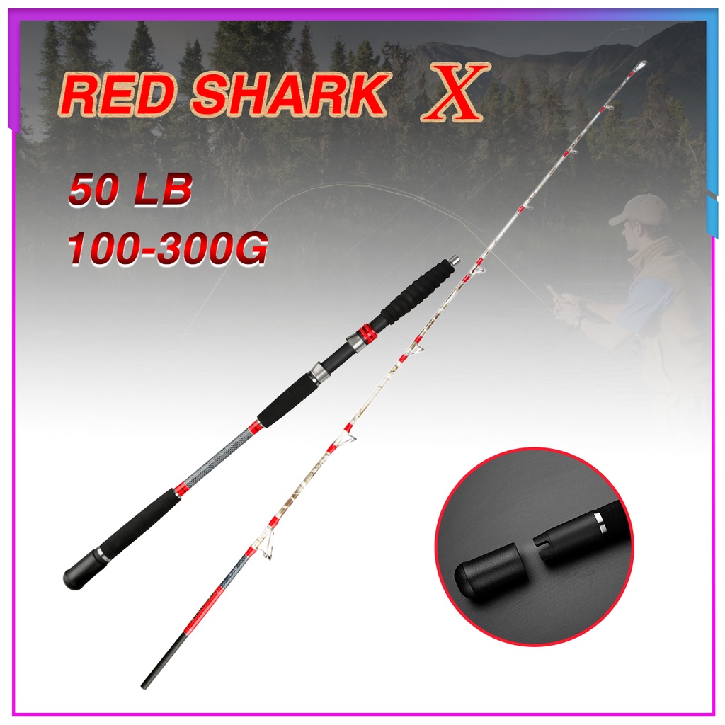 50LB 1.6M Boat Fishing Rod Solid Tip Spinning / Baitcasting Jigging Rod  Slow Jigging Rod Ocean Fishing Rod