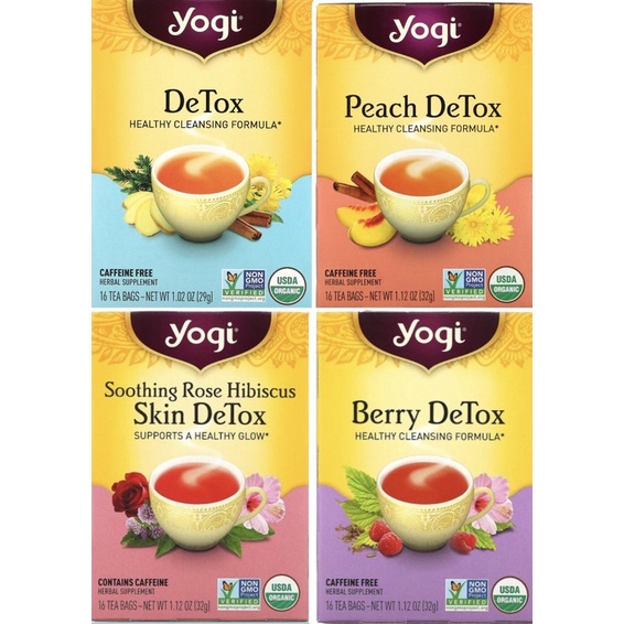 Yogi Tea Berry DeTox, Caffeine Free Organic Herbal Tea, Wellness