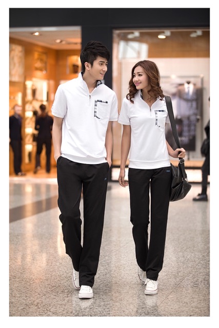 White polo outlet shirt and slacks