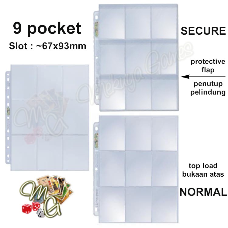 Ultra Pro 9-Pocket SECURE Platinum Page 63x88mm 9p topload sideload Pokemon  Magic K-Pop Sport Card Album Card A4