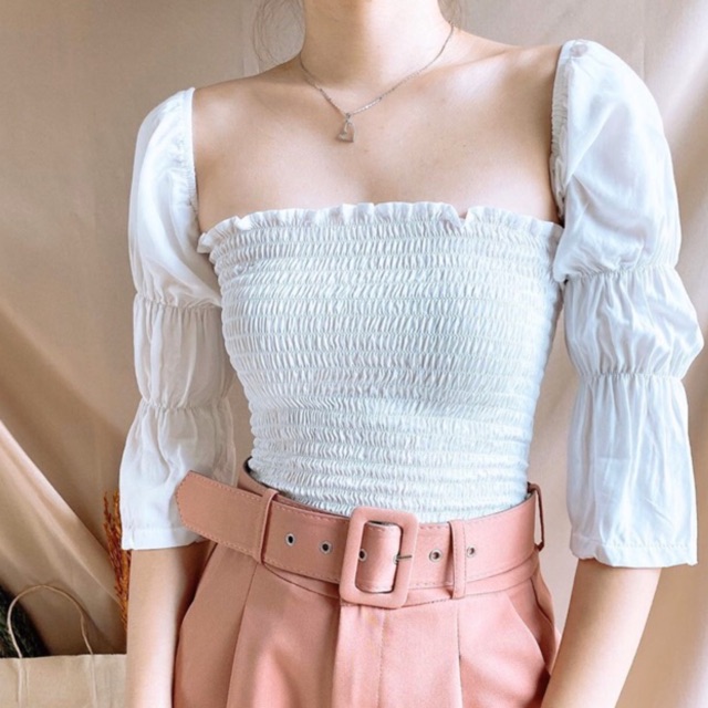 Smocked bell hot sale sleeve top